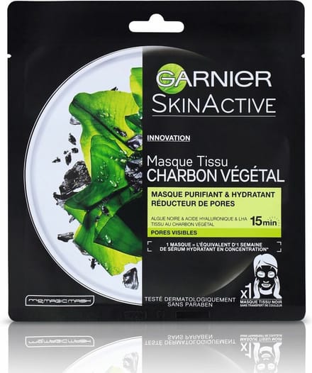 6x Garnier SkinActive Tissue Gezichtsmasker Pure Charcoal