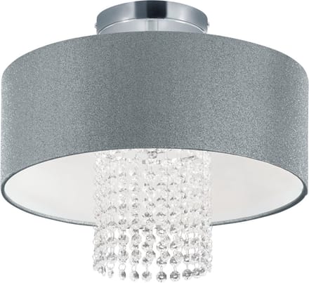 LED Plafondlamp - Plafondverlichting - Torna Kong - E14 Fitting - Rond - Mat Zilver - Aluminium