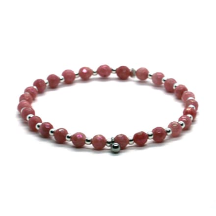 Heaven Eleven - dames - armband - sterling - zilver - 925 - koraal - roze - 4mm