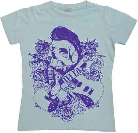 Hybris Dames-T-shirt 'The King Is Dead' Girly SH-5-15179-LFH2-7