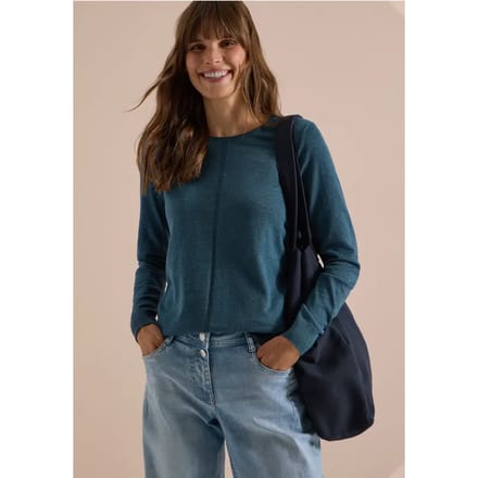 Basic trui met ronde hals in een effen kleur