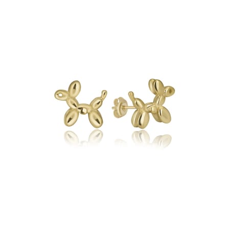 Luxe Hondjes Oorknoppen Gold Plated (zilver 925 sterling)