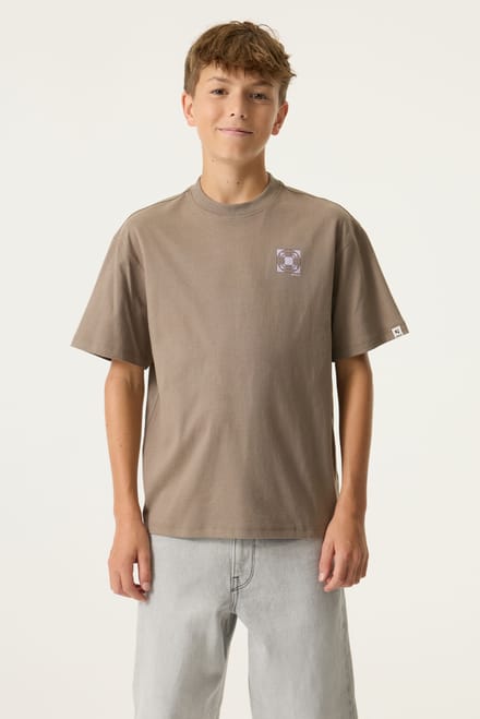GARCIA Jongens Print T-shirt Bruin Korte mouw