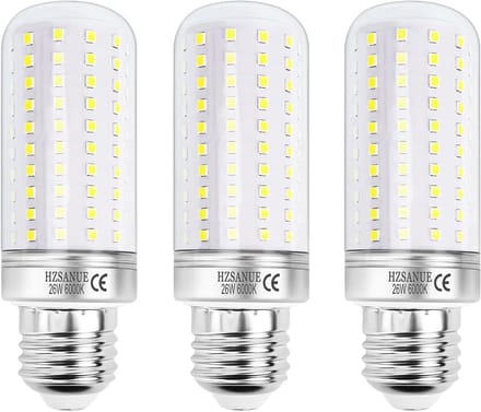 E27 LED Corn Bulbs 26W - Daglicht Wit, 2900 Lumen, Energiezuinig, Niet Dimbaar, Verpakking van 3