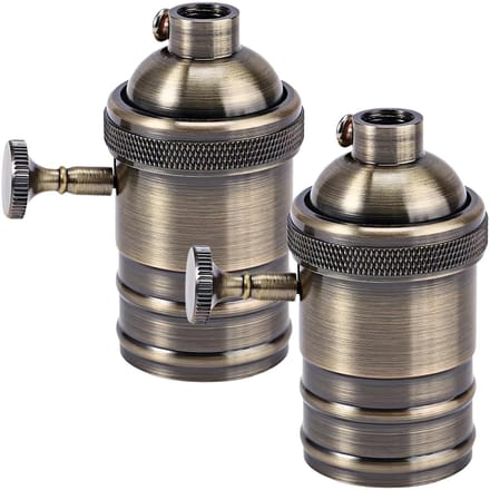 Allecto - Vintage Aluminium Lampenhouder E27 - Bronzen Pendant Lamp Adapter met Draaischakelaar
