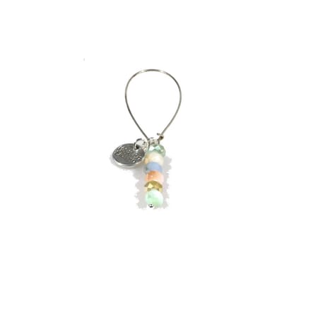 Heaven Eleven - oorbel - Zilverkleurige hanger met pastel