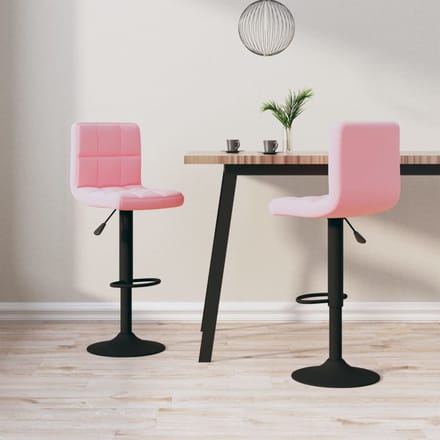 vidaXL - Barkrukken - 2 - st - fluweel - roze