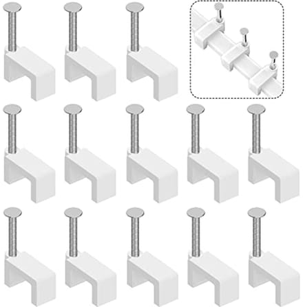 Kabelclips voor snoeren 100 stuks - Plakbare wandclips voor Ethernet, coax en luidsprekerdraden