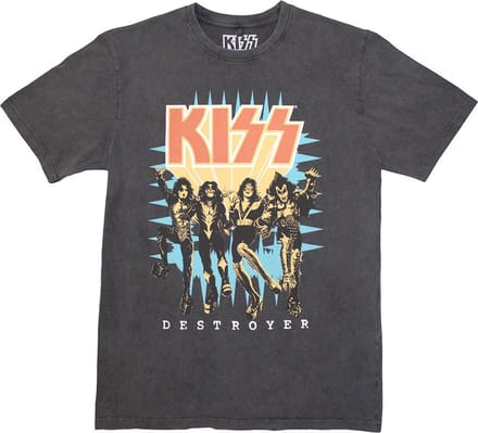 Kiss - Destroyer 3D Logo Heren T-shirt - S - Grijs