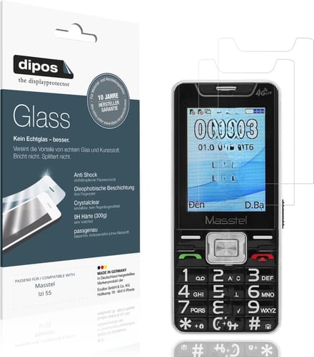 dipos – 2x Pantserfolie geschikt voor Masstel Izi 55 | 9H Screenprotector