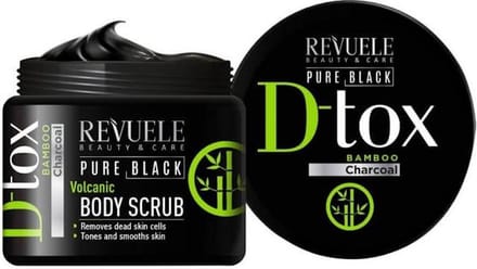 Revuele Pure Black D-tox Bamboo Charcoal Volcanic Scrub 300ml.