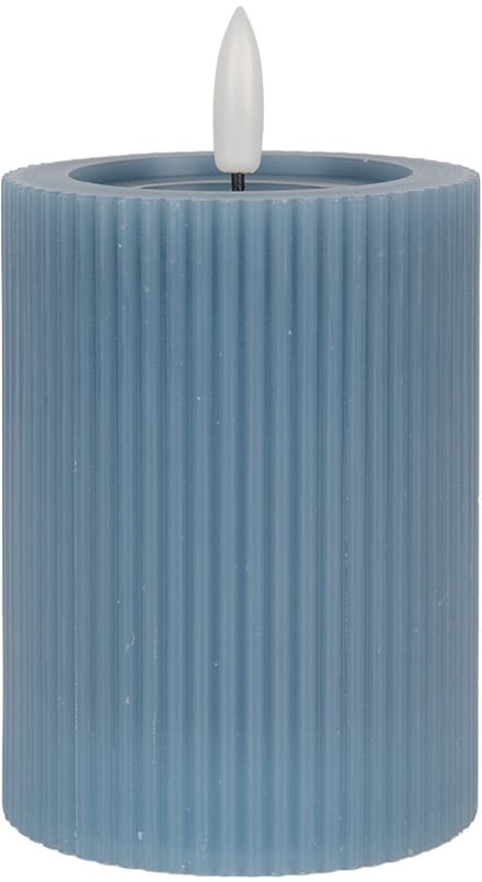 Clayre & Eef LED Kaars 8x13 cm Blauw Wax