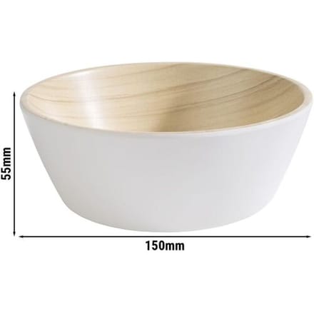 GGM Gastro (6 Stück) Schale - FRIDA - Melamin - 0,44 Liter - Ø 150mm - Weiß