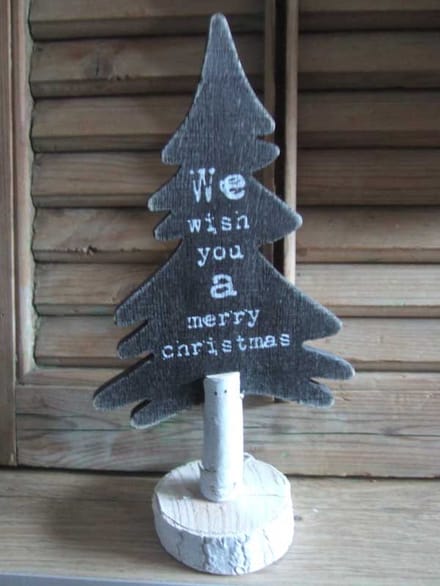 Kerstboompje zwart van hout