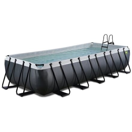 EXIT Black Leather Frame Zwembad 540x250x100cm - Opzetzwembad - met Filterpomp - Rechthoekig - Zwart