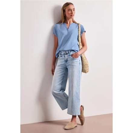 Blouse met losse schouders en gespleten hals
