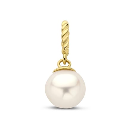 New Bling - 9NBG-0913 - 14K geelgouden Hanger – Witte Parel – Dames Hanger