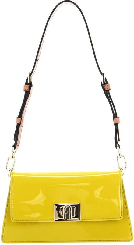 FURLA Leren Schoudertas Avondtas Zoe Mini Shoulder Bag Canary Geel