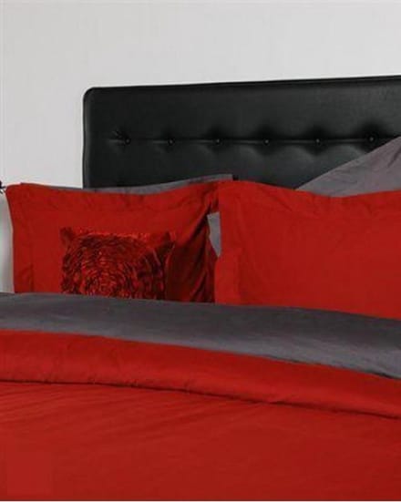 HnL Refined dekbedovertrek Peach Twill Red 155x220cm + 80x80cm