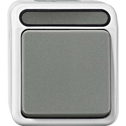 Merten MEG3156-8029 AquaStar Compleet Knop spatwaterdicht Lichtgrijs 1 stuks 1 stuk(s)