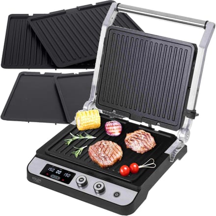 Elektrische grill Uitschuifbare antiaanbaklaag 3000W, timer, LED-paneel, temperatuurregeling, bordverwijdering