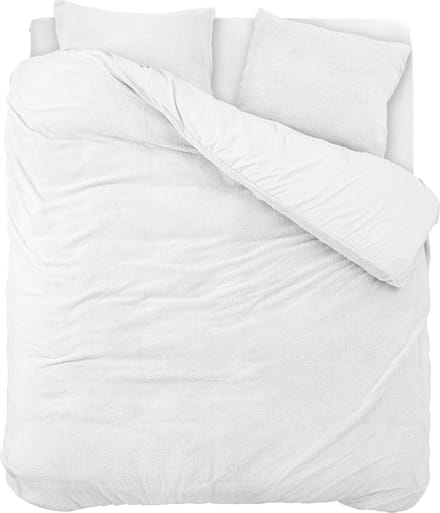 Sleeptime Teddy Katoen Dekbedovertrek - 200X200/220 + 2 x kussenslopen 60x70 - Wit