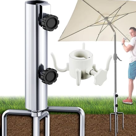 Robuuste Parasolstandaard met XL Diameter, Verstelbare Grondanker en 4 Haringen voor Stabiliteit en Gebruiksgemak