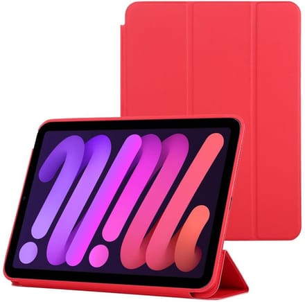 Tablethoes Geschikt Voor: iPad Mini 6 (2021) & iPad Mini 7 2024 Tri-Fold - Multi-Stand Case - Smartcase - Smart Cover - Hoesje - Beschermcase - Rood