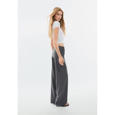 Stradivarius Slim fit broek in recht model  Donkergrijs 36