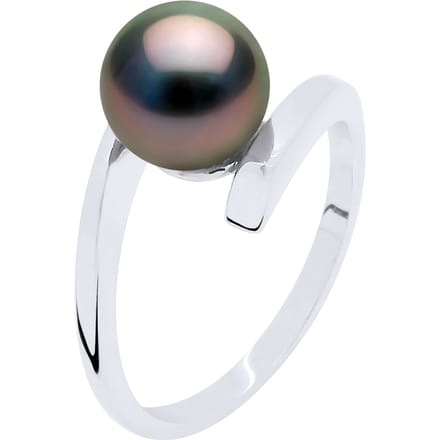 Ring Prestige Zilver 925 Rhodium Geplateerd - Echte Tehiti Parel Rond 7-8 mm
