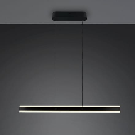Trio Lighting LED hanglamp Arcola, zwart, lengte 115 cm, CCT, 2-lamps.