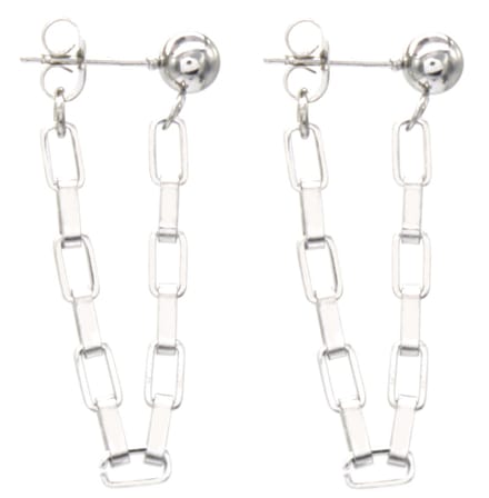Oorbellen met Schakelketting - RVS - Lengte 3 cm - Zilverkleurig