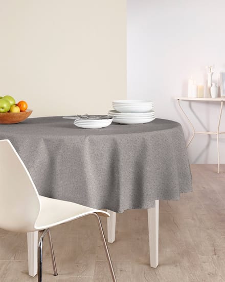 Mistral Home - TAFELKLEED - linnenlook - Ø 150 cm - effen kleur - grijs