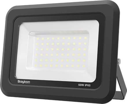 Braytron LED Buitenlamp - Schijnwerper - Breedstraler Floodlight -Grijs -Waterdicht IP65- 50W- 4000K wit licht