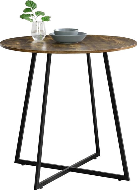 Eettafel Vaggeryd rond 78x80 cm zwart en houtkleurig