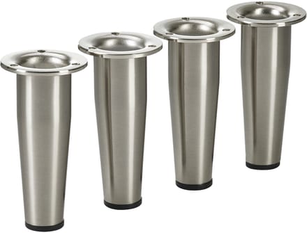 4 stuks SOTECH meubelpoot Fox-Trot, RVS-look rond, diameter: 33 mm, hoogte: 100 mm, verstelbaar