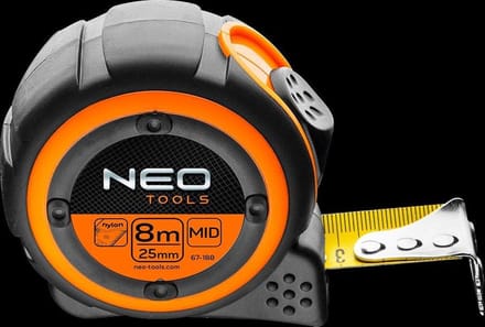 NEO - Stalen Rolmaat - 8m x 25mm - Magnetische Tip - Nylon Coating