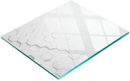 Decoratieve serveerplank van glas met zeshoekige vormen, 60x52 cm