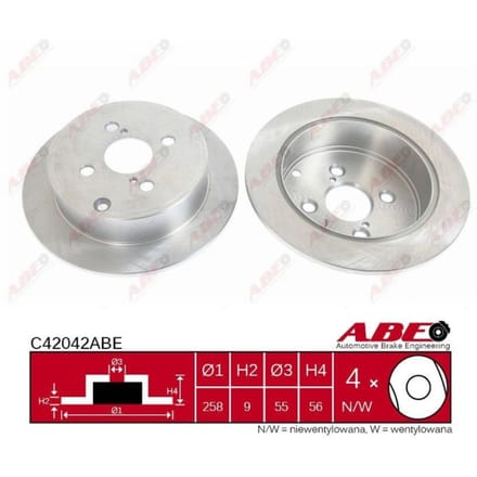 Remschijf ABE C42042 achter, volledig, 1 Stuk