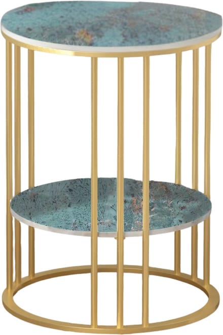 Ronde bijzettafel Malito -Salontafel - Woonkamer - Emerald look - Side table - 40cm