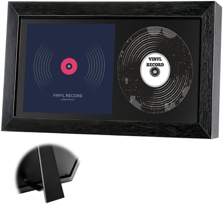 Dailygoods- CD-Displayframe Echt Glas - CD-Box - Wand/Tafeldisplay - Zwart - Rechthoekig - 35 x 19 cm - Cd-lijst