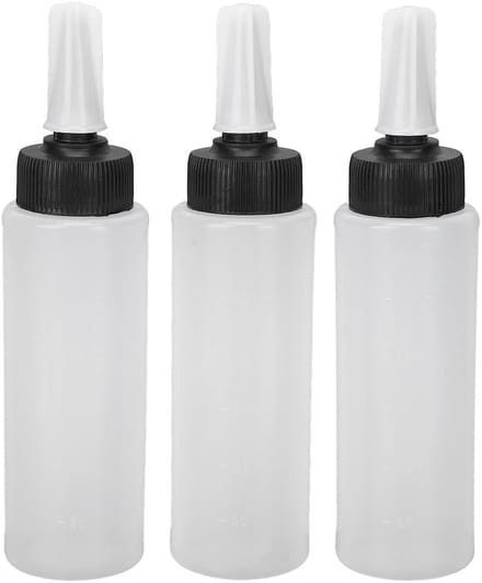 MTTproducts- Haarapplicatorfles Duurzaam - Hervulbare Knijpfles - Shampoo Applicatorfles - Professionele Tipkop - 3 Stuks - Hoogwaardig ABS-plastic - Fles
