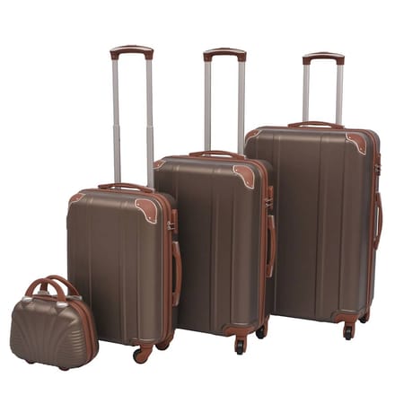 vidaXL - Harde - rolkoffer - set - bruin - 4-dlg