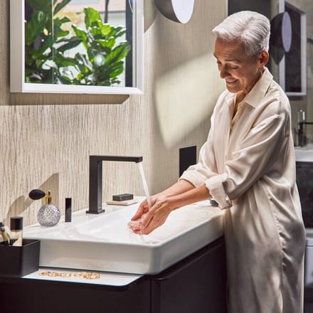 hansgrohe Tecturis E - Wastafelkraan - 2-gats -CoolStart energiebesparend - Met waste - 150mm maat - Brushed Bronze