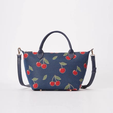 Top Handle - Grab - Handtas - Cherry - Kersen - Blauwe Achtergrond