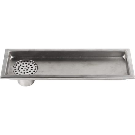 Caniveau de douche rectangulaire en acier inoxydable à grand débit pour salle de bain(drainage latéral) gray