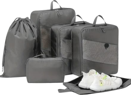 Nivard Koffer Organizer Set - Packing Cubes - Compressie - Travel - Compression - Set - Grijs