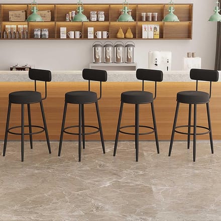 Set van 2 Design Barkrukken met Rugleuning - barkruk rugleuning comfortabele keuken-, eet - Medahomestore