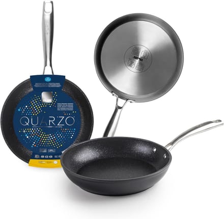 Koekenpan - Koekenpan Kwarts - Lekker Koken - Antiaanbaklaag - 22 cm - Grijs