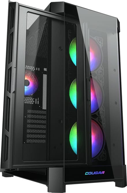 COUGAR Gaming DUOFACE PRO RGB Mid Tower Pc Behuizing met 2 frontpanelen - Zwart